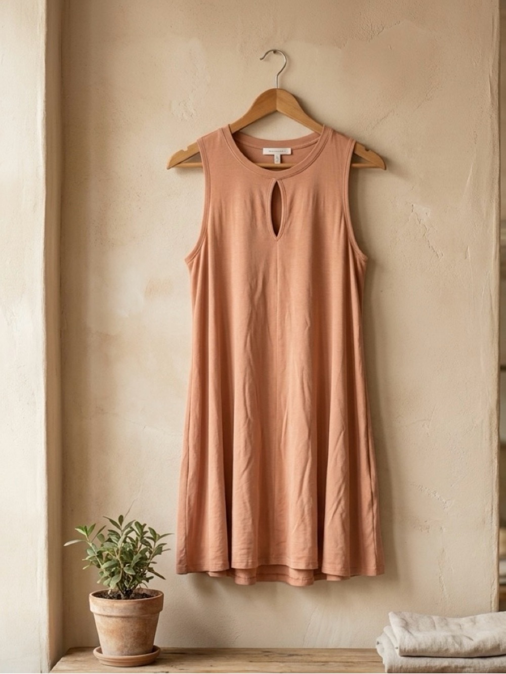 Double Zero Dusty Rose Keyhole Swing Tank Dress